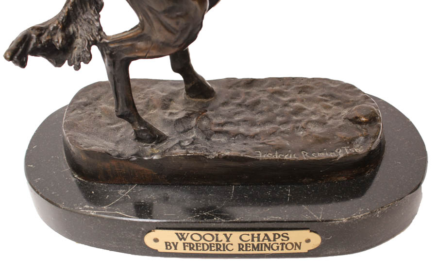 Frederic Remington Reproduction Bronze "Wooly Chaps" Sculpture