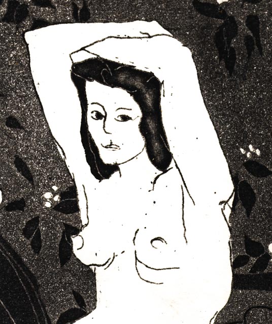 Evelyn Levy Shaw Limited Edition Aquatint Etching "Bedtime Nude"