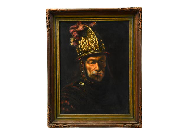 Oil Copy Painting of Rembrandt's "Man in a Golden Helmet"