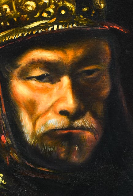 Oil Copy Painting of Rembrandt's "Man in a Golden Helmet"