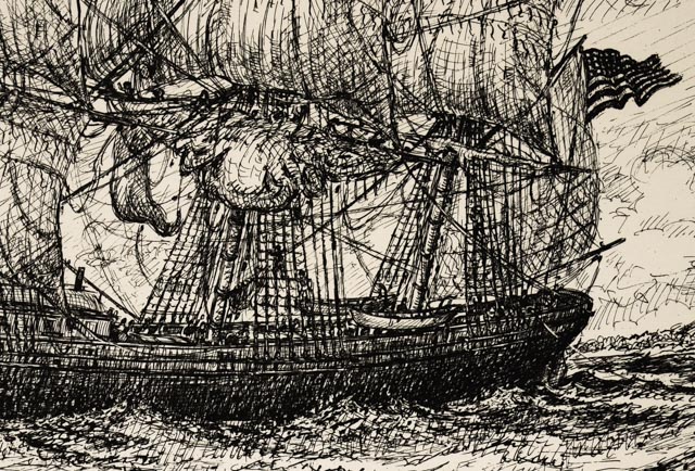 Signed Norman Maffei "American Clipper Ship-1850" Print