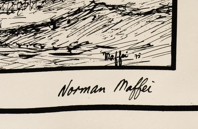 Signed Norman Maffei "American Clipper Ship-1850" Print