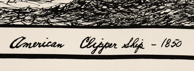 Signed Norman Maffei "American Clipper Ship-1850" Print