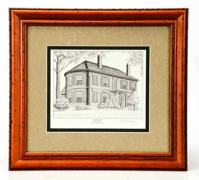 Lot of Five Scott Kiefer Lithographs of Presidents' Homes
