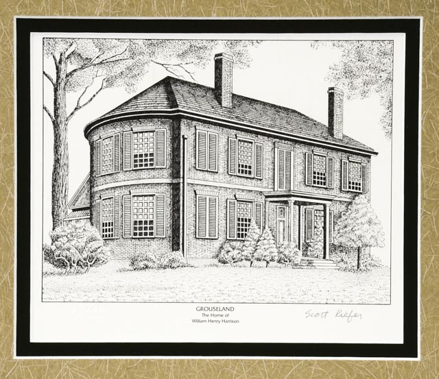 Lot of Five Scott Kiefer Lithographs of Presidents' Homes