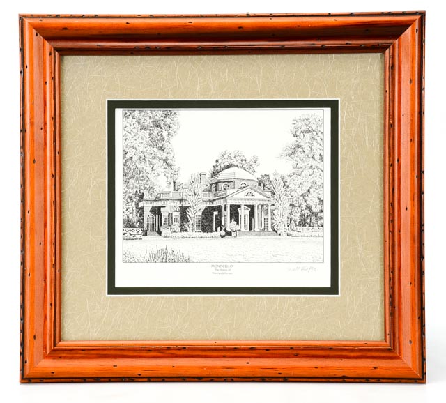 Lot of Five Scott Kiefer Lithographs of Presidents' Homes