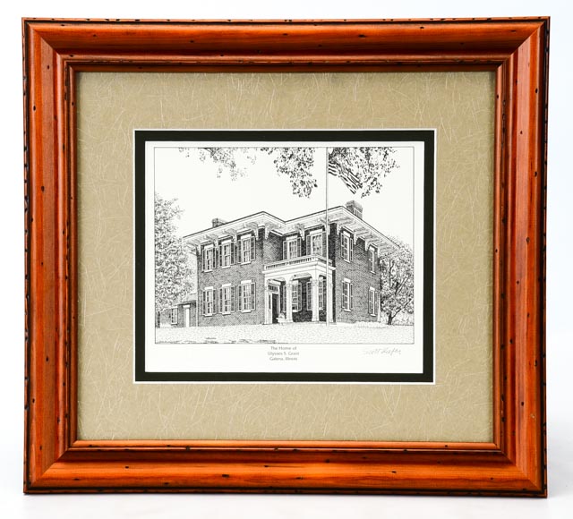 Lot of Five Scott Kiefer Lithographs of Presidents' Homes