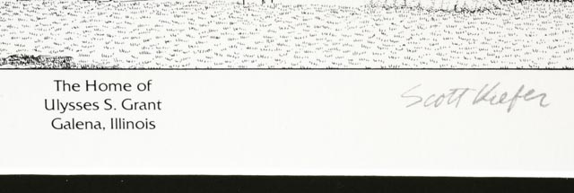 Lot of Five Scott Kiefer Lithographs of Presidents' Homes