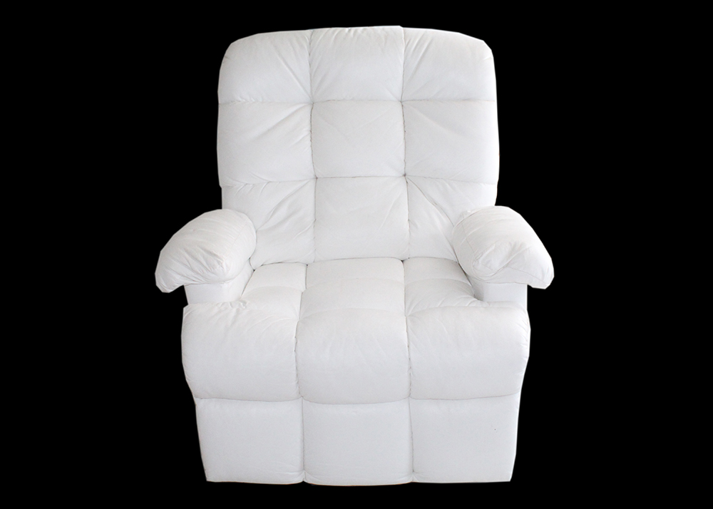 White Faux Leather Reclining Armchair