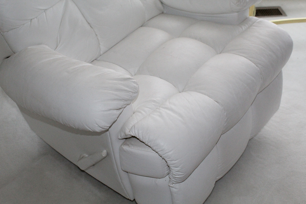 White Faux Leather Reclining Armchair