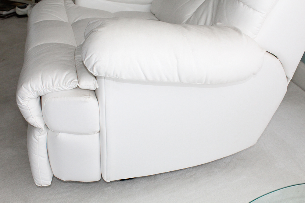 White Faux Leather Reclining Armchair