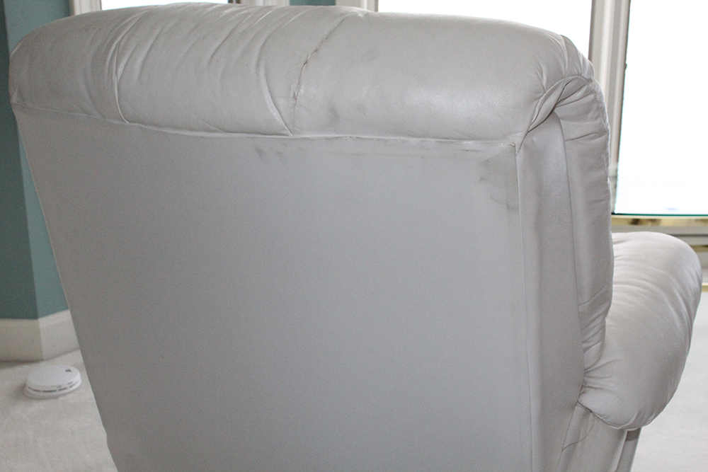 White Faux Leather Reclining Armchair