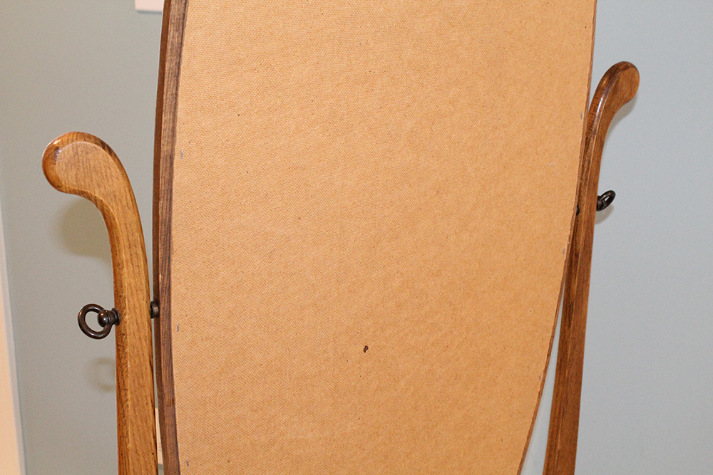 Oval Oak Standing Mirror