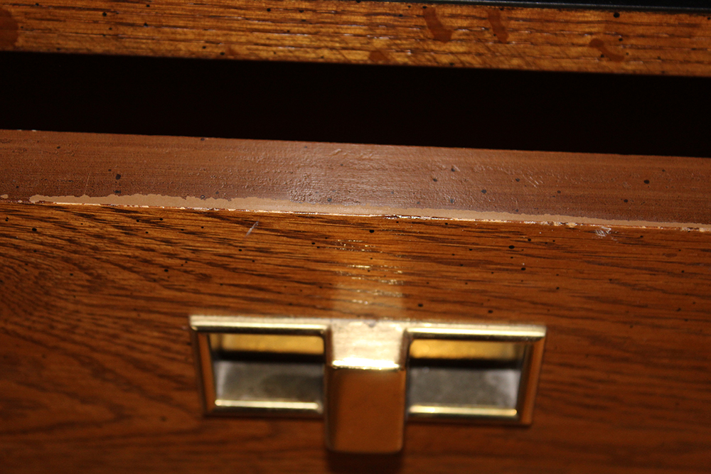 Mid-Century Traditional Oak Cabinet Headboard and Queen Bedframe