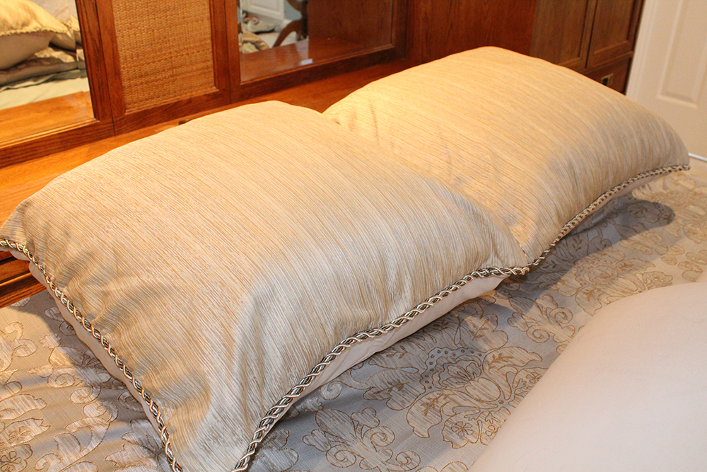 Mid-Century Traditional Oak Cabinet Headboard and Queen Bedframe