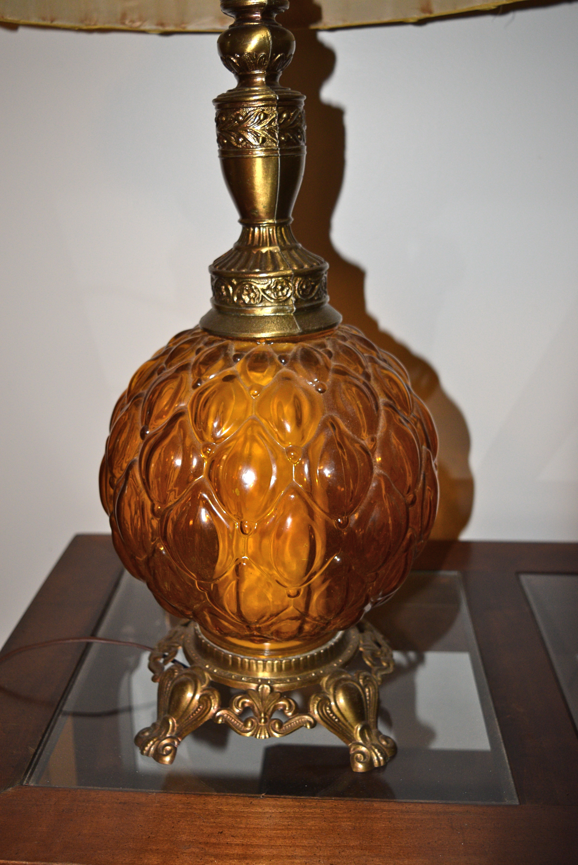 Three Vintage Glass Lamps