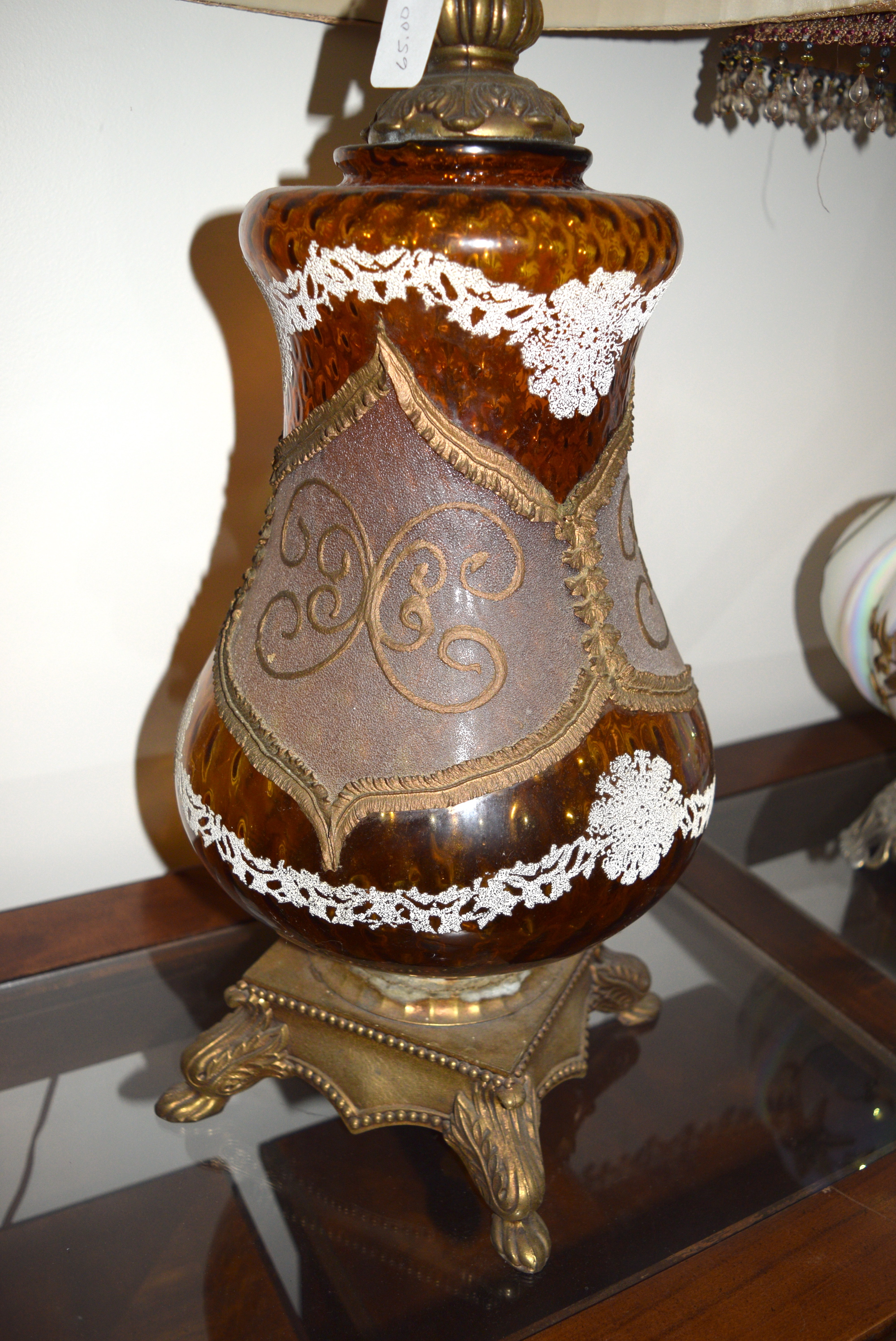 Three Vintage Glass Lamps