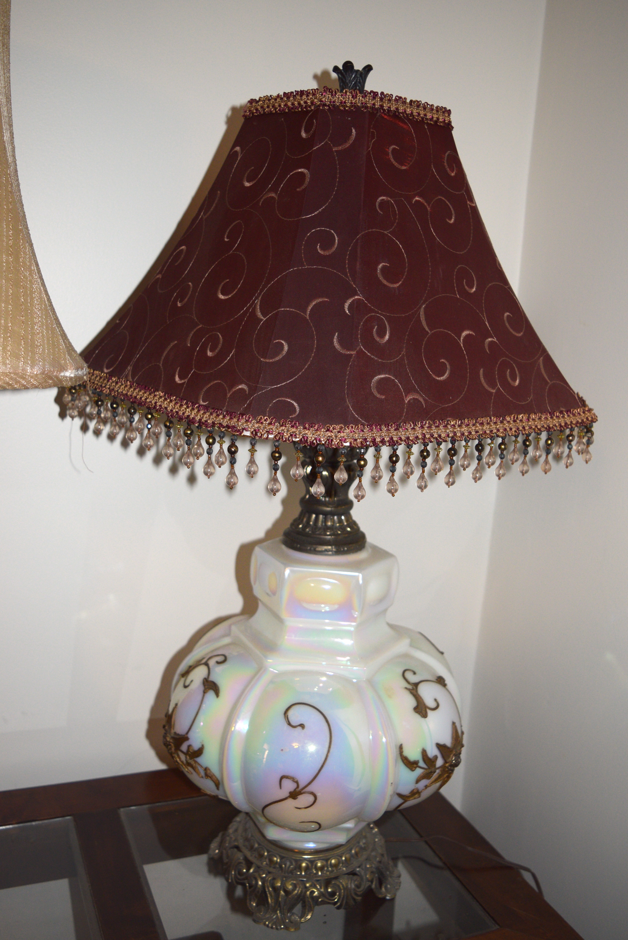 Three Vintage Glass Lamps