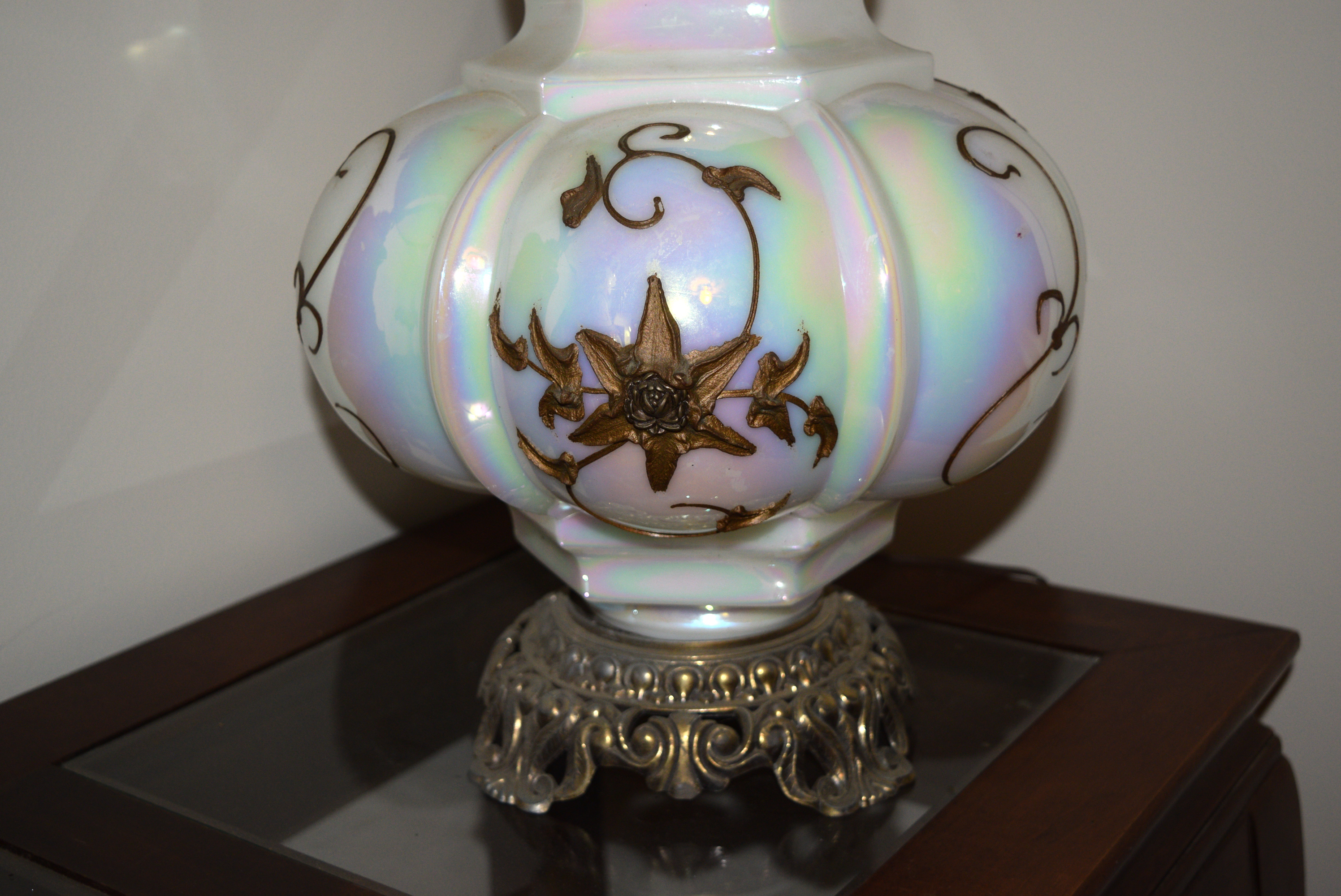 Three Vintage Glass Lamps