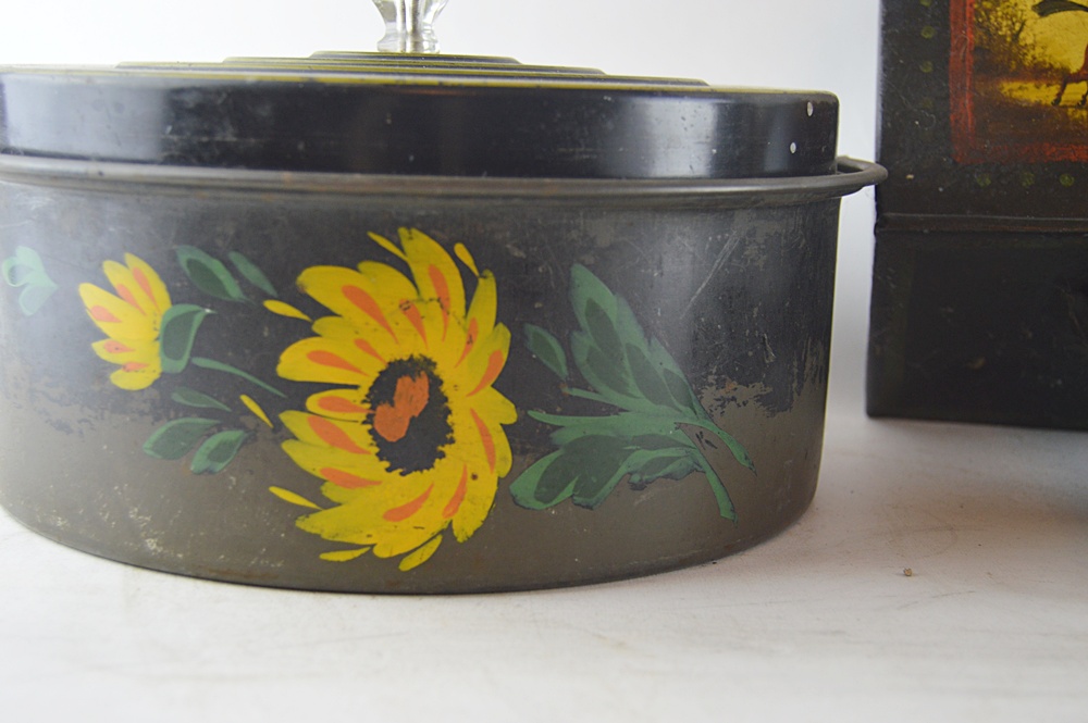 Vintage Toleware with Old German Folk Art Dustpan