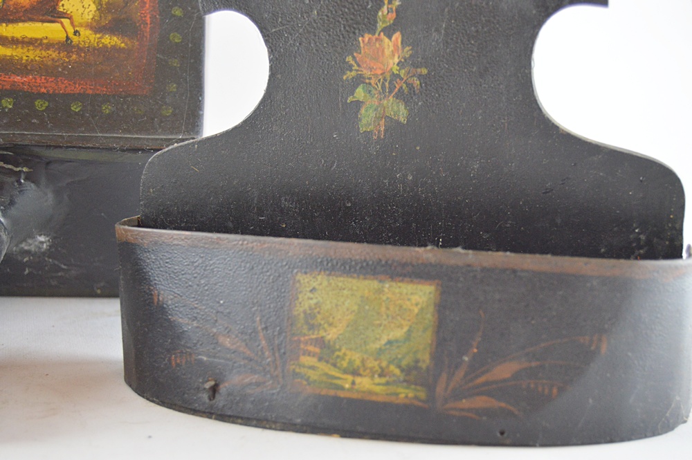 Vintage Toleware with Old German Folk Art Dustpan