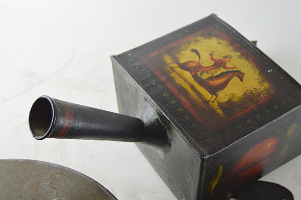 Vintage Toleware with Old German Folk Art Dustpan