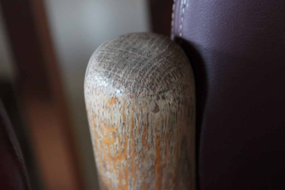 Burgundy and Wood Office Chairs