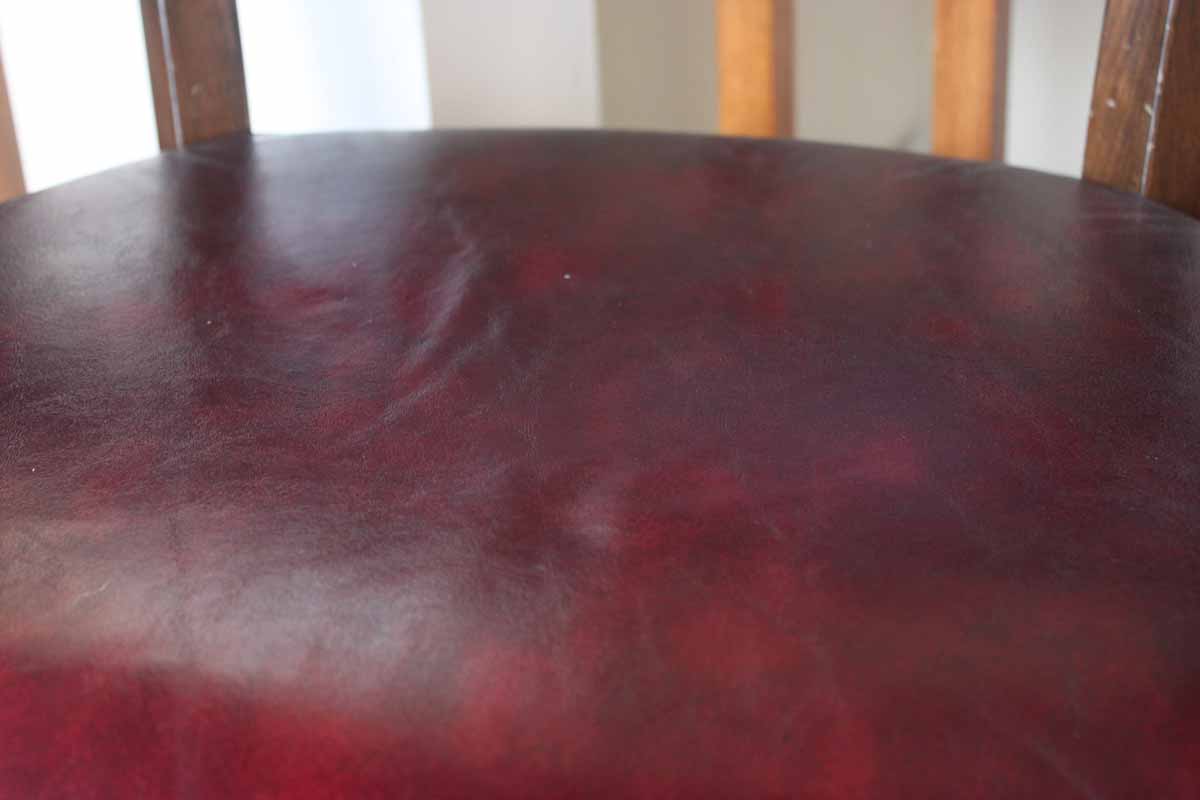 Burgundy and Wood Office Chairs