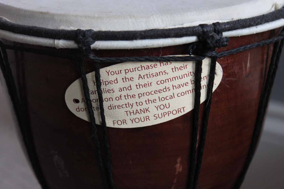 Pair of Indonesian Made Djembe Drums