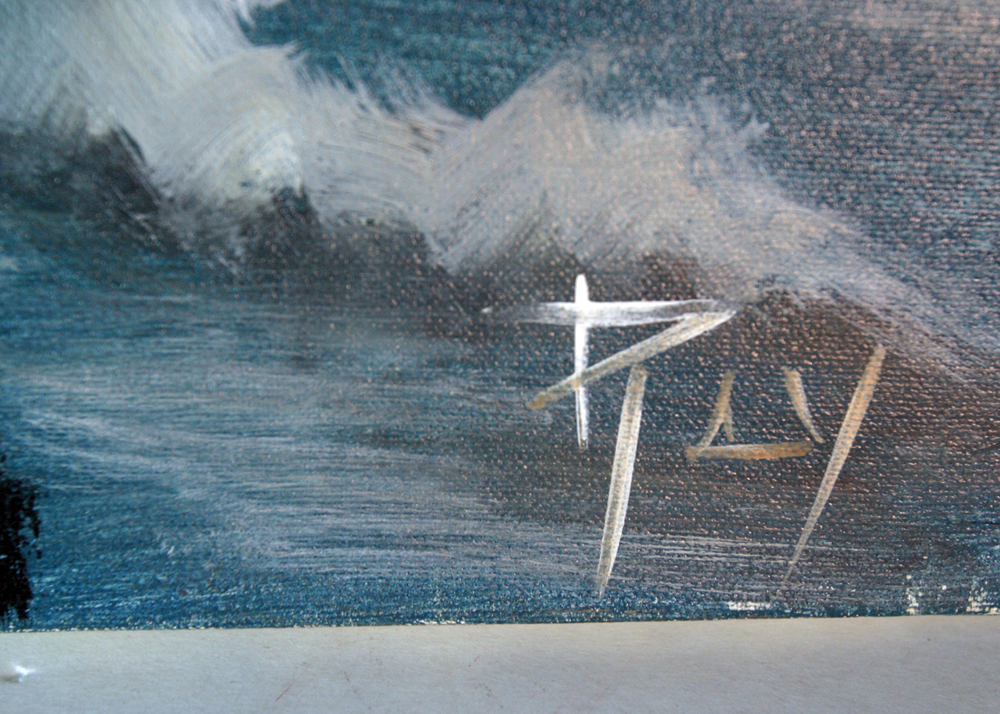 Substantial Sunset Painting on Canvas