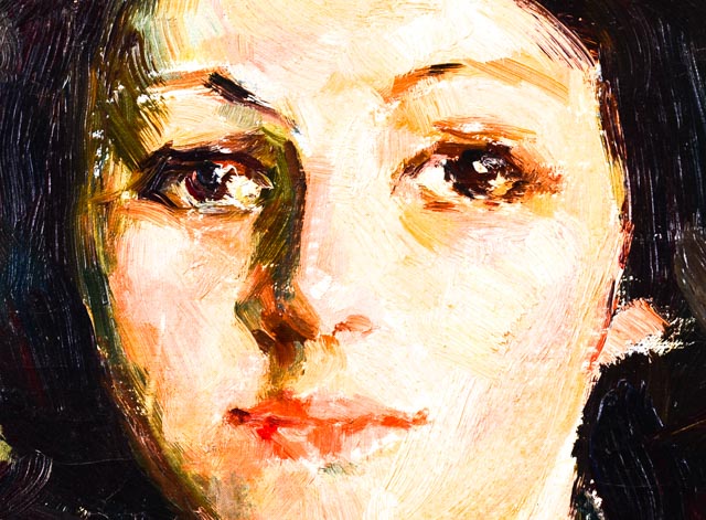 Arthur William Woelfle Original Oil Painting Portrait of "Rosa"