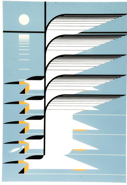 Charley Harper "Skimmerscape" Limited Edition Serigraph