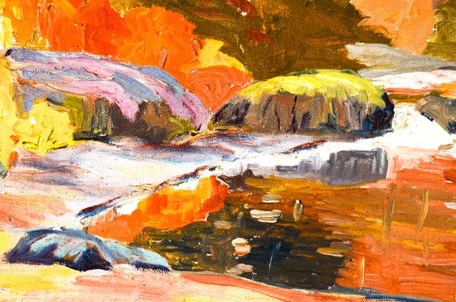 C.H. Dunning Original 1927 Oil on Canvas "Trout Stream"