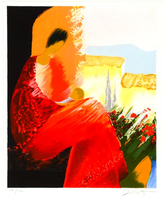 Emile Bellet Limited Edition Lithograph "Maternite Rouge"