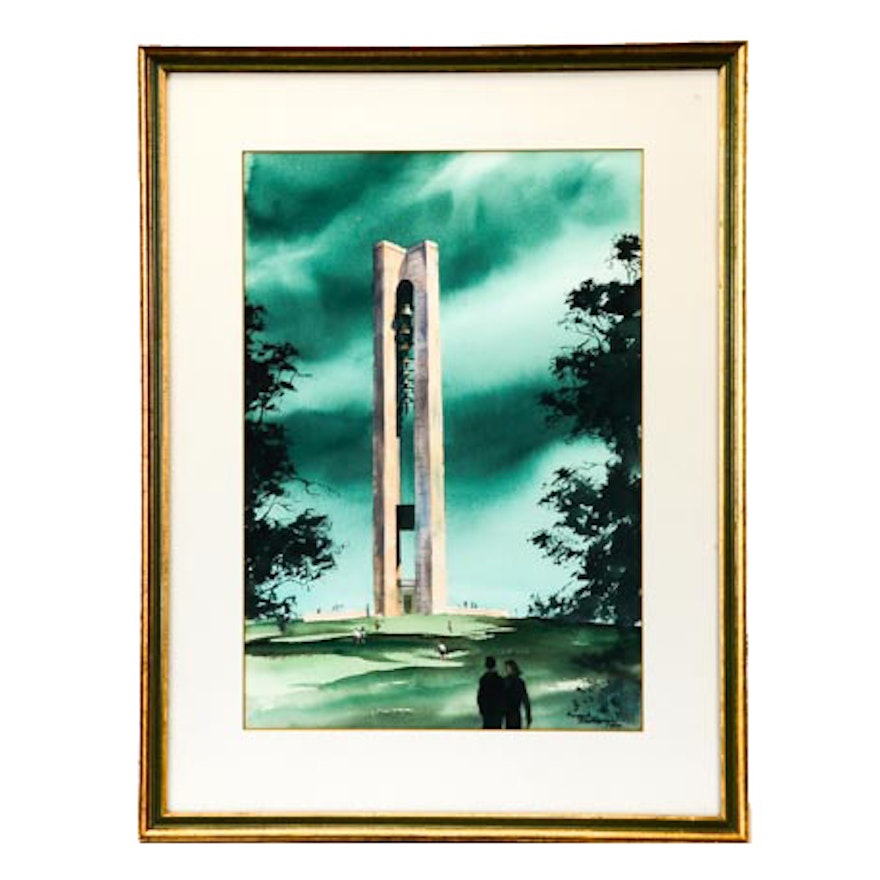 Emerick C. Malogorski Original Watercolor of Carillon Park