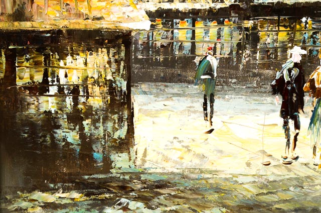 Caroline Burnett Oil Painting of Parisian Street Scene