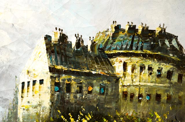 Caroline Burnett Oil Painting of Parisian Street Scene