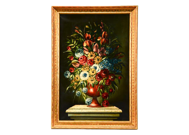 M. Corda Original Oil Painting of Floral Still Life