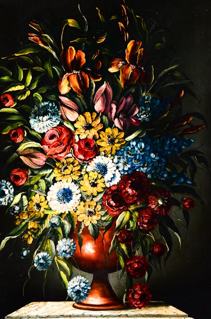 M. Corda Original Oil Painting of Floral Still Life