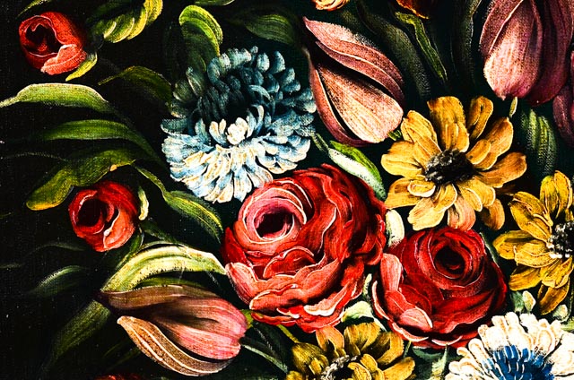 M. Corda Original Oil Painting of Floral Still Life