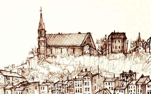 Julia Stillpass Ink on Paper of Mt. Adams