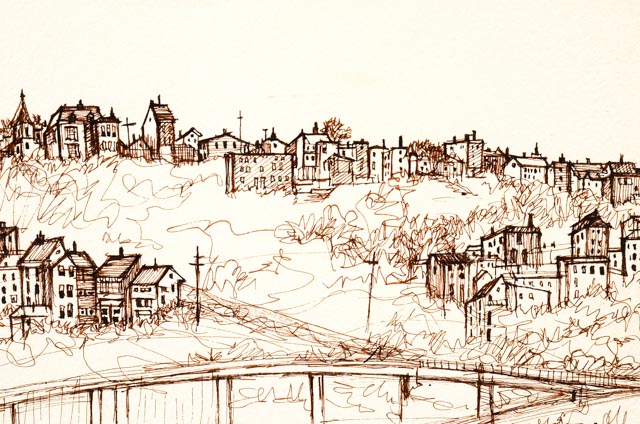 Julia Stillpass Ink on Paper of Mt. Adams