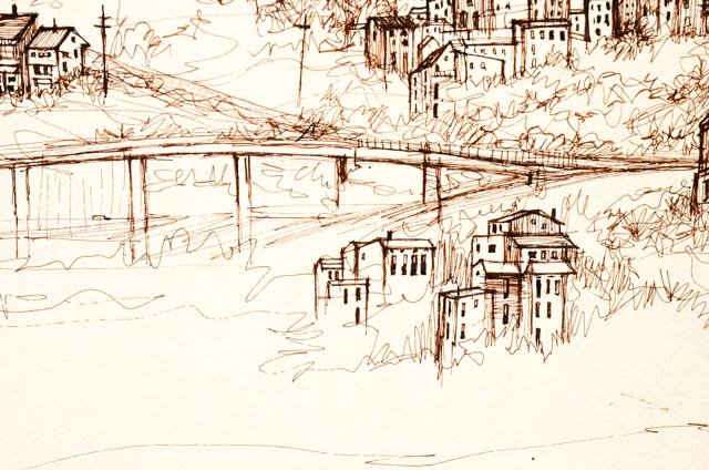 Julia Stillpass Ink on Paper of Mt. Adams