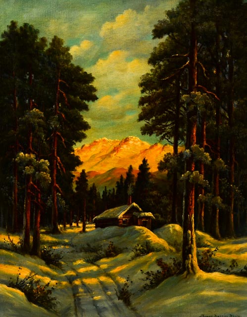 Thomas Manning Moore Oil Painting "Evening in the Valley"
