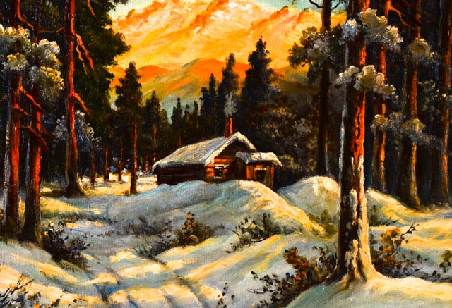 Thomas Manning Moore Oil Painting "Evening in the Valley"