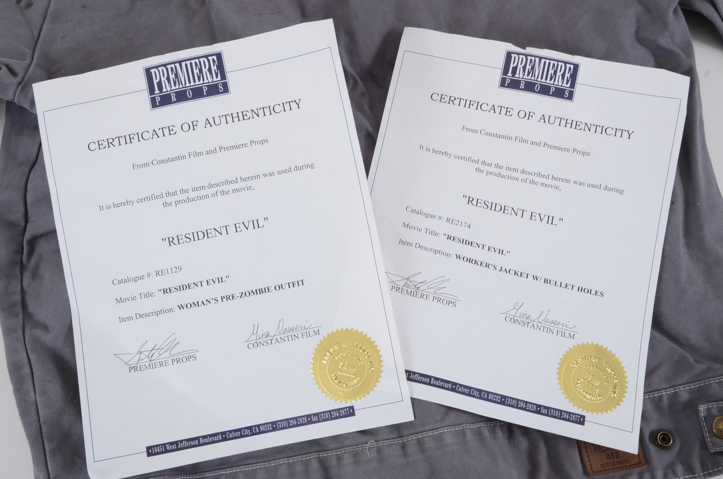 Authentic Resident Evil Movie Prop Clothing