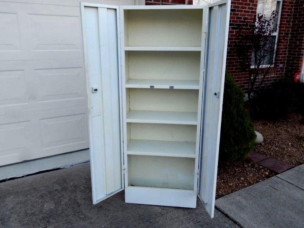 Vintage White Metal Cabinet