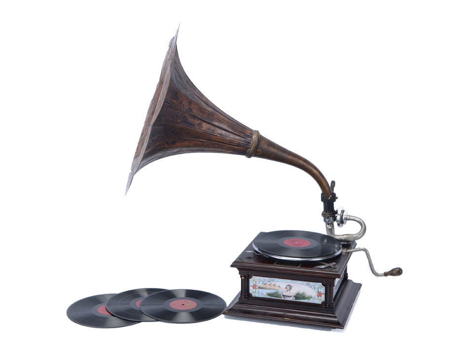 Anitque Columbia Viva-tonal Grafonola Model 203 With Records