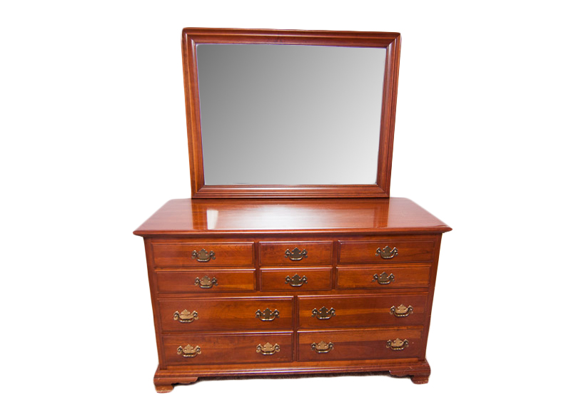 Ethan Allen by Baumritter Solid Cherry Dresser with Mirror