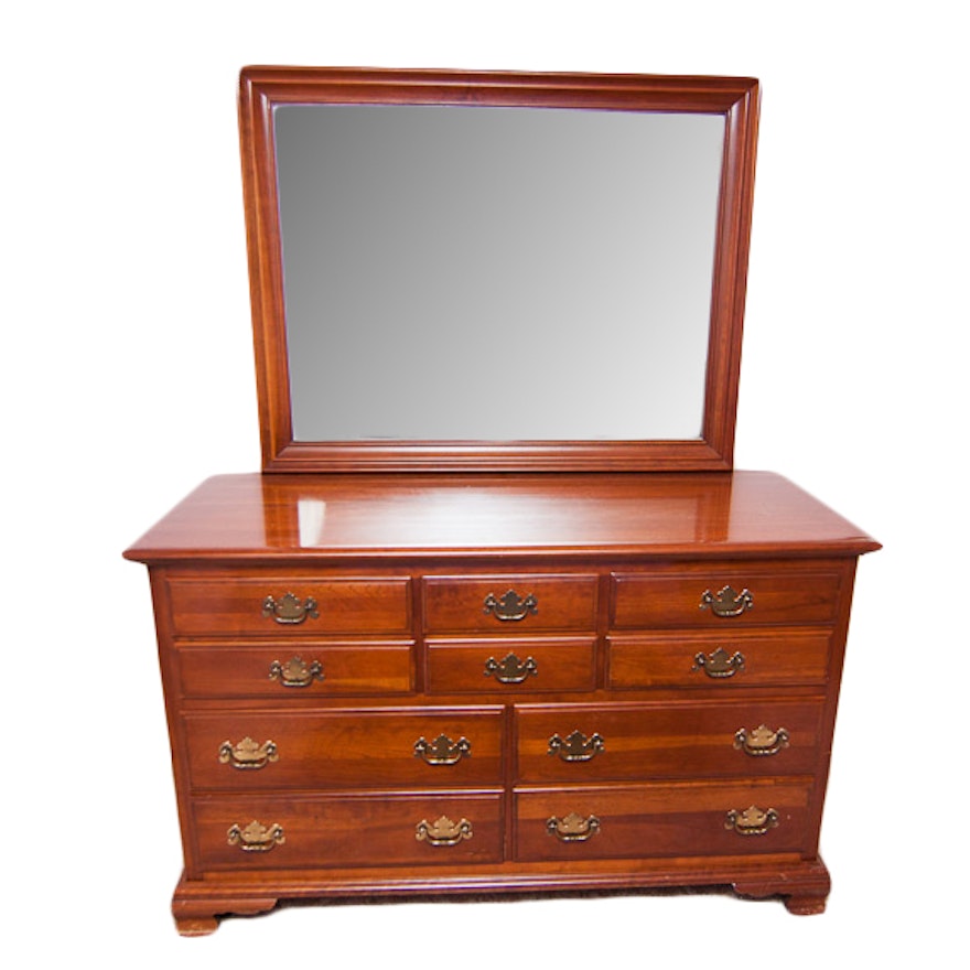 Ethan Allen by Baumritter Solid Cherry Dresser with Mirror